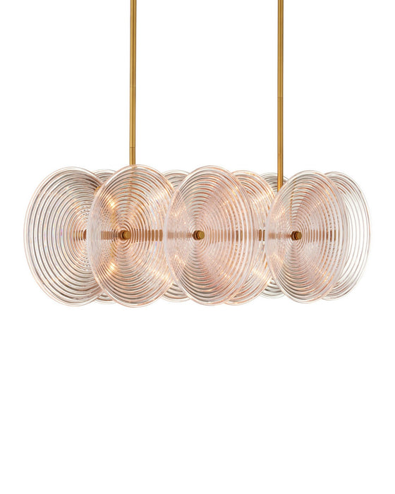 Currey and Company - 9000-1457 - Ten Light Chandelier - Whirlwind - Pale Pink / Brass