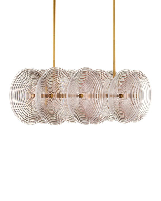 Currey and Company - 9000-1457 - Ten Light Chandelier - Whirlwind - Pale Pink / Brass