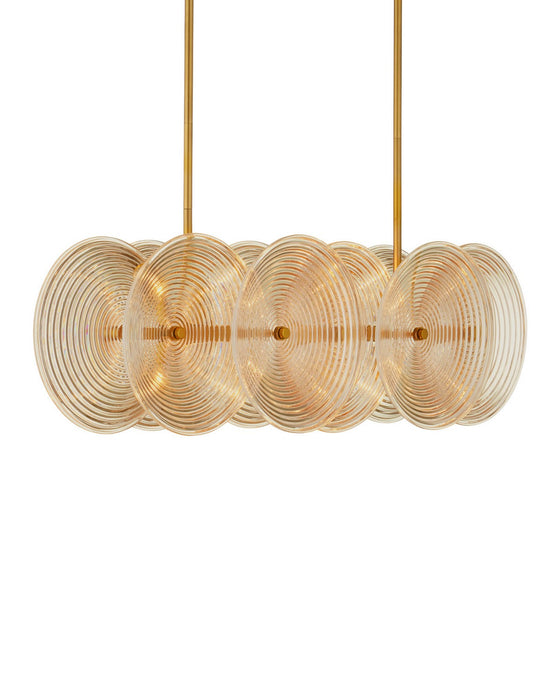 Currey and Company - 9000-1458 - Ten Light Chandelier - Whirlwind - Pale Yellow / Brass