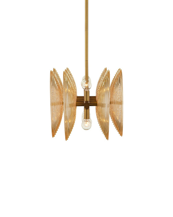 Currey and Company - 9000-1458 - Ten Light Chandelier - Whirlwind - Pale Yellow / Brass