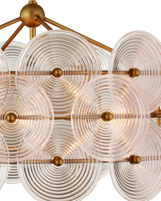 Currey and Company - 9000-1459 - Six Light Chandelier - Whirlwind - Pale Pink / Brass
