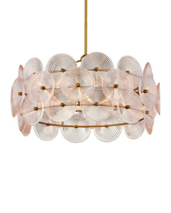Currey and Company - 9000-1459 - Six Light Chandelier - Whirlwind - Pale Pink / Brass