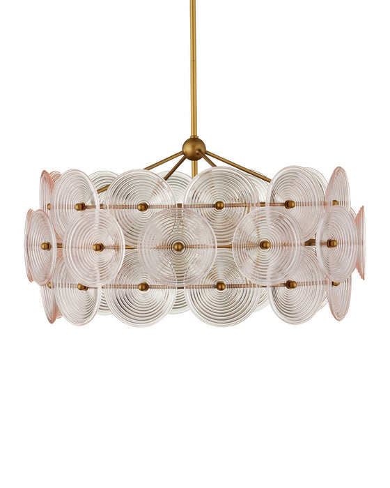 Currey and Company - 9000-1459 - Six Light Chandelier - Whirlwind - Pale Pink / Brass