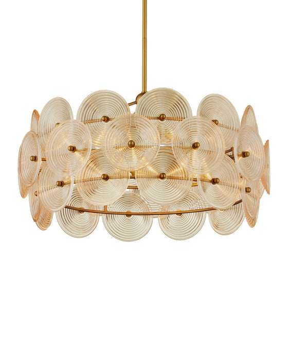 Currey and Company - 9000-1460 - Six Light Chandelier - Whirlwind - Pale Yellow / Brass