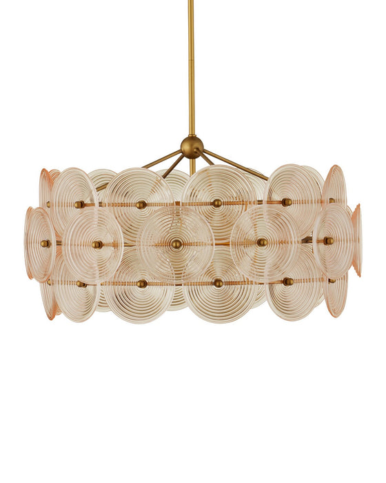 Currey and Company - 9000-1460 - Six Light Chandelier - Whirlwind - Pale Yellow / Brass