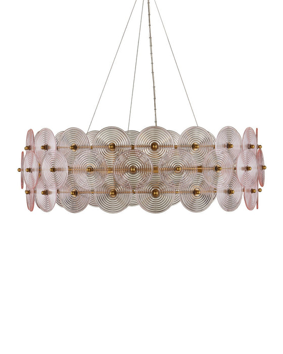 Currey and Company - 9000-1461 - Ten Light Chandelier - Whirlwind - Pale Pink / Brass
