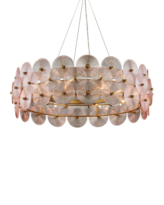 Currey and Company - 9000-1461 - Ten Light Chandelier - Whirlwind - Pale Pink / Brass