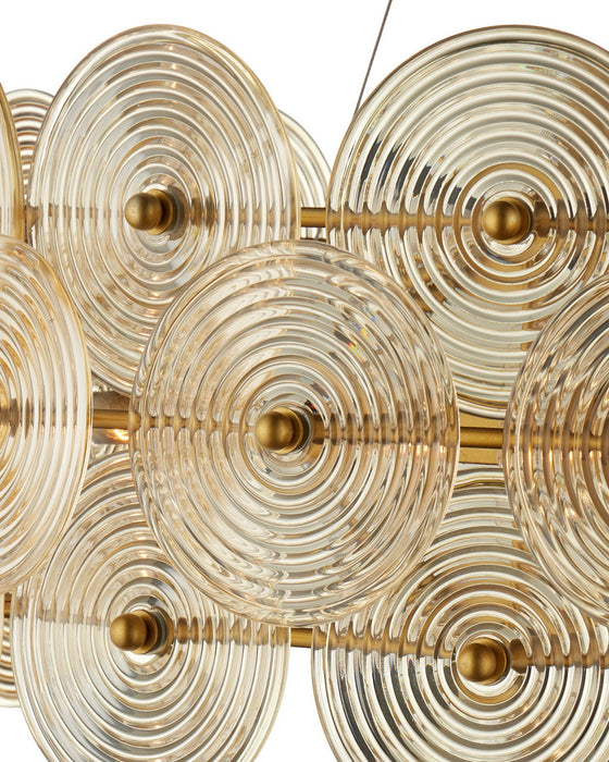 Currey and Company - 9000-1462 - Ten Light Chandelier - Whirlwind - Pale Yellow / Brass