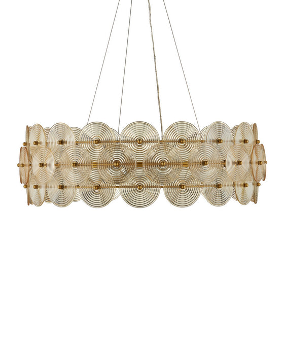 Currey and Company - 9000-1462 - Ten Light Chandelier - Whirlwind - Pale Yellow / Brass