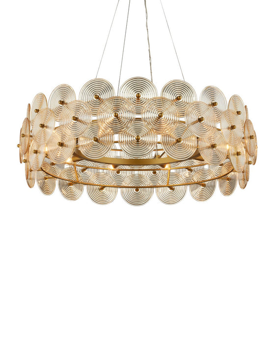 Currey and Company - 9000-1462 - Ten Light Chandelier - Whirlwind - Pale Yellow / Brass