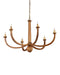 Currey and Company - 9000-1463 - Six Light Chandelier - Woodcroft - Natural / Antique Brass