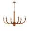 Currey and Company - 9000-1463 - Six Light Chandelier - Woodcroft - Natural / Antique Brass