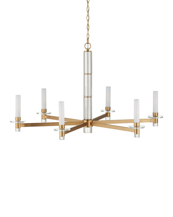 Currey and Company - 9000-1464 - LED Chandelier - Marcelo - Clear / Antique Brass / White