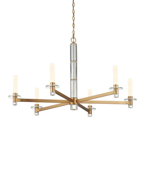 Currey and Company - 9000-1464 - LED Chandelier - Marcelo - Clear / Antique Brass / White