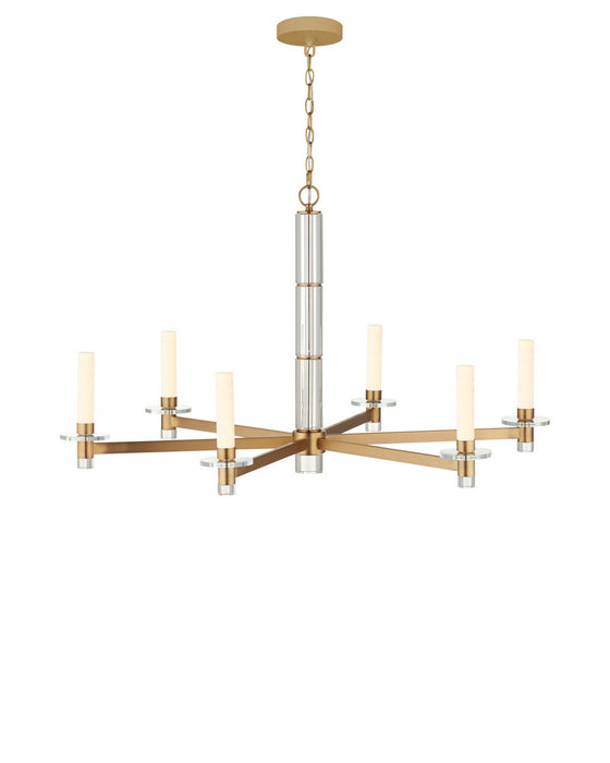 Currey and Company - 9000-1464 - LED Chandelier - Marcelo - Clear / Antique Brass / White