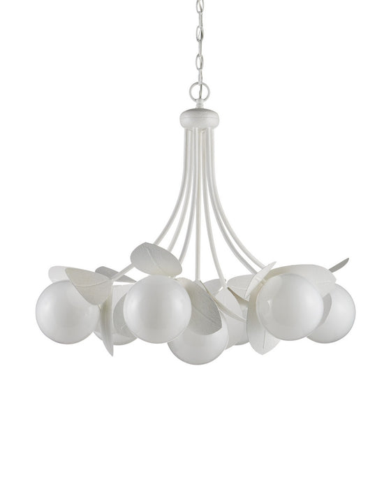 Currey and Company - 9000-1465 - Seven Light Chandelier - Effloresce - Gesso White / White