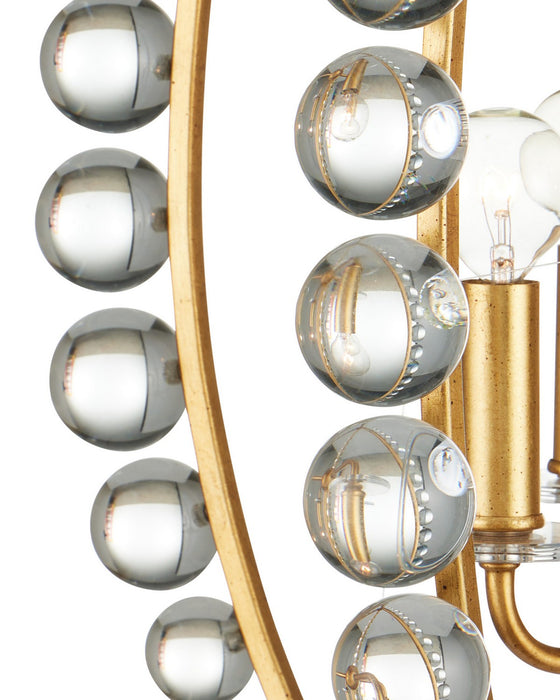 Currey and Company - 9000-1466 - Four Light Chandelier - Amadora - Clear / Antique Gold Leaf
