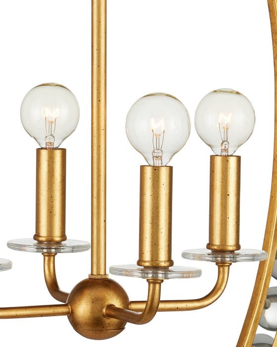 Currey and Company - 9000-1466 - Four Light Chandelier - Amadora - Clear / Antique Gold Leaf