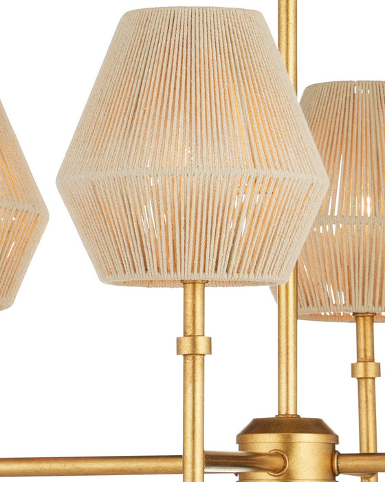Currey and Company - 9000-1470 - LED Chandelier - Francie - Antique Gold Leaf / Natural