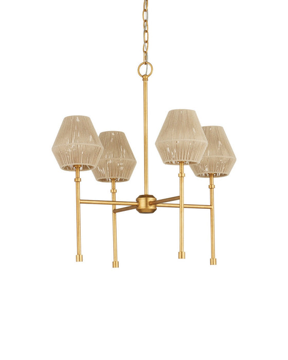 Currey and Company - 9000-1470 - LED Chandelier - Francie - Antique Gold Leaf / Natural