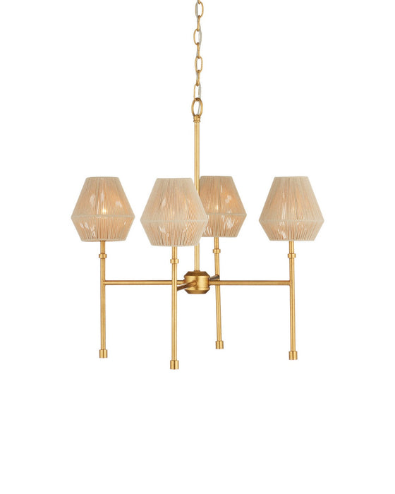 Currey and Company - 9000-1470 - LED Chandelier - Francie - Antique Gold Leaf / Natural