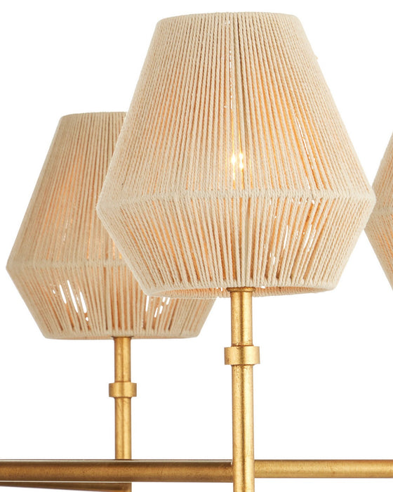 Currey and Company - 9000-1471 - LED Chandelier - Francie - Antique Gold Leaf / Natural