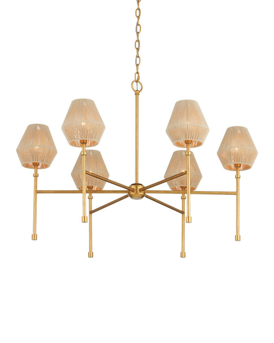 Currey and Company - 9000-1471 - LED Chandelier - Francie - Antique Gold Leaf / Natural
