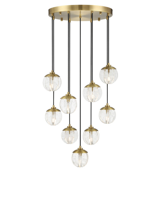 Currey and Company - 9000-1473 - LED Chandelier - Wexler - Polished Antique Brass / Clear