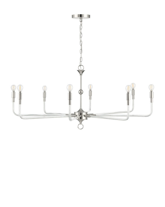 Currey and Company - 9000-1474 - Eight Light Chandelier - Nantucket - Polished Nickel / Clear