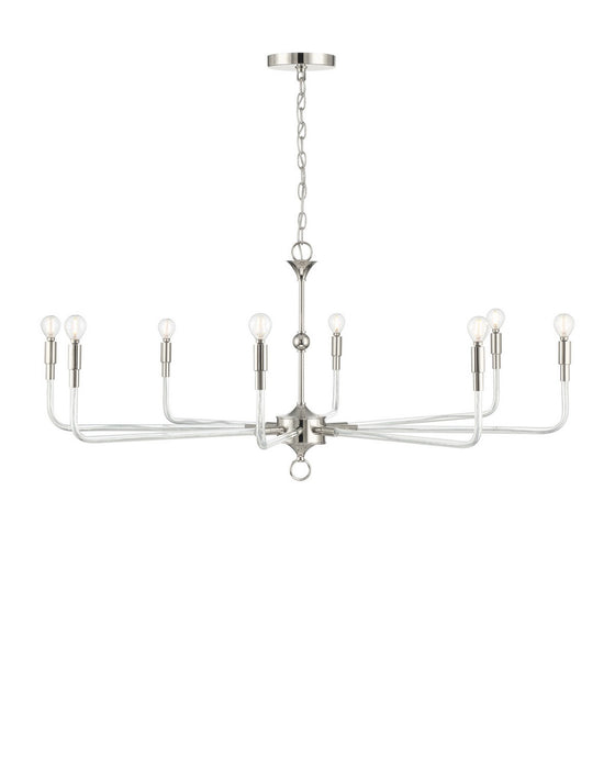 Currey and Company - 9000-1474 - Eight Light Chandelier - Nantucket - Polished Nickel / Clear
