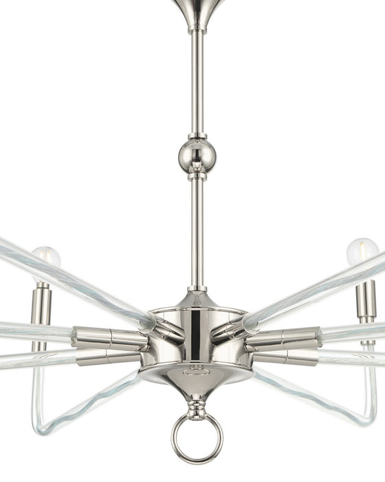 Currey and Company - 9000-1474 - Eight Light Chandelier - Nantucket - Polished Nickel / Clear