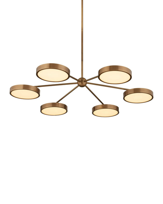 Currey and Company - 9000-1476 - LED Chandelier - Merrick - Polished Antique Brass / White