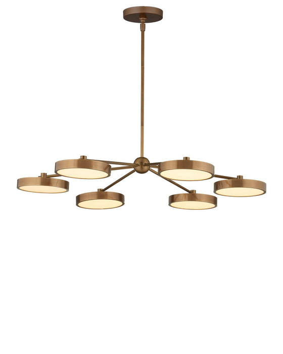 Currey and Company - 9000-1476 - LED Chandelier - Merrick - Polished Antique Brass / White