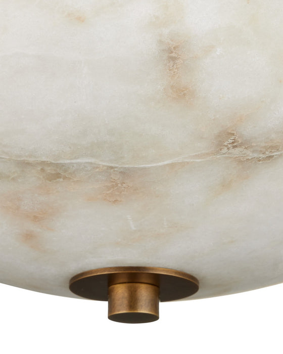 Currey and Company - 9000-1477 - Two Light Semi-Flush Mount - Volterra - Natural / Antique Brass