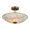 Currey and Company - 9000-1477 - Two Light Semi-Flush Mount - Volterra - Natural / Antique Brass
