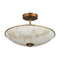 Currey and Company - 9000-1477 - Two Light Semi-Flush Mount - Volterra - Natural / Antique Brass