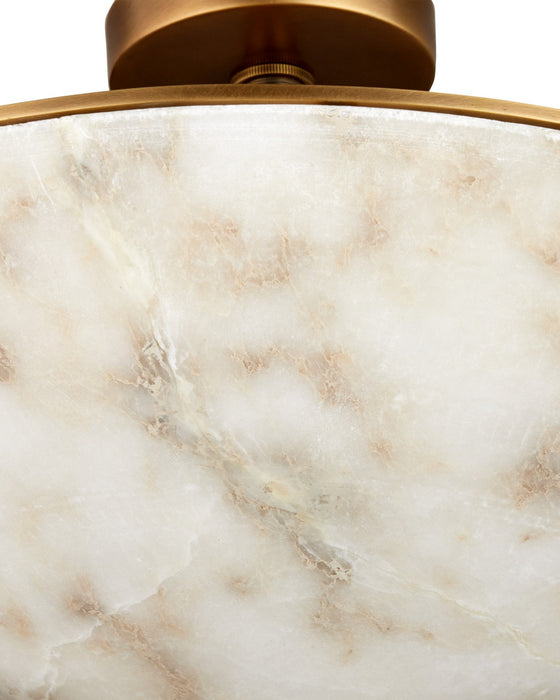 Currey and Company - 9000-1478 - Two Light Semi-Flush Mount - Volterra - Natural / Antique Brass