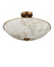 Currey and Company - 9000-1478 - Two Light Semi-Flush Mount - Volterra - Natural / Antique Brass