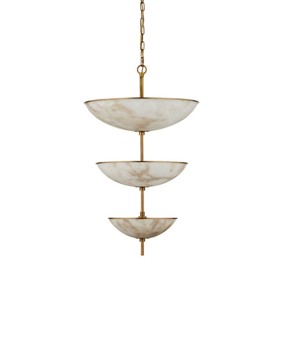 Currey and Company - 9000-1479 - Six Light Chandelier - Volterra - Natural / Antique Brass