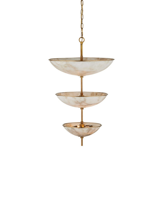 Currey and Company - 9000-1479 - Six Light Chandelier - Volterra - Natural / Antique Brass