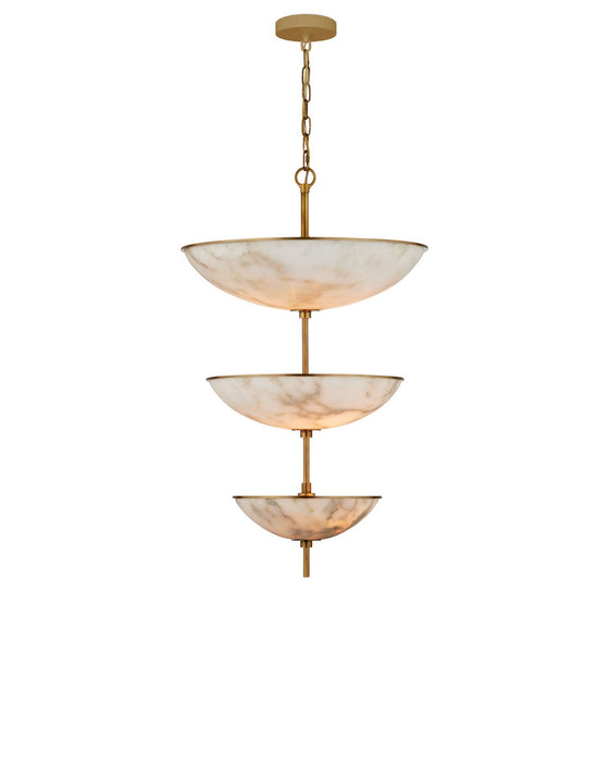 Currey and Company - 9000-1479 - Six Light Chandelier - Volterra - Natural / Antique Brass