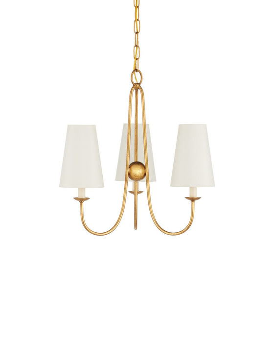 Currey and Company - 9000-1483 - Three Light Chandelier - Brayden - Antique Gold Leaf