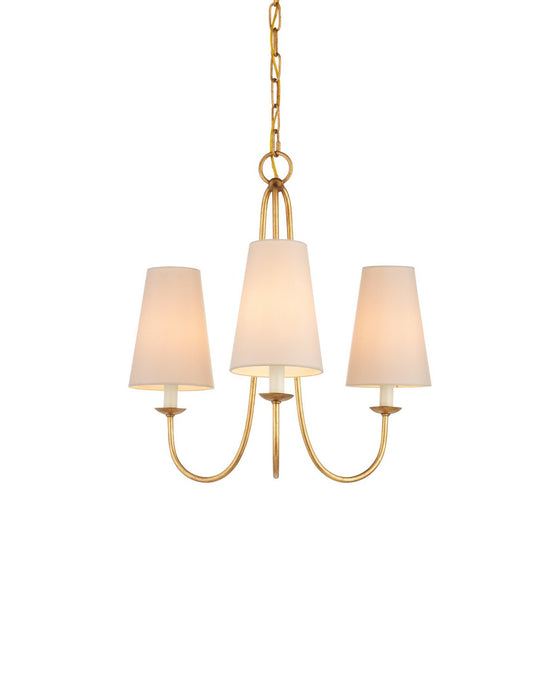 Currey and Company - 9000-1483 - Three Light Chandelier - Brayden - Antique Gold Leaf