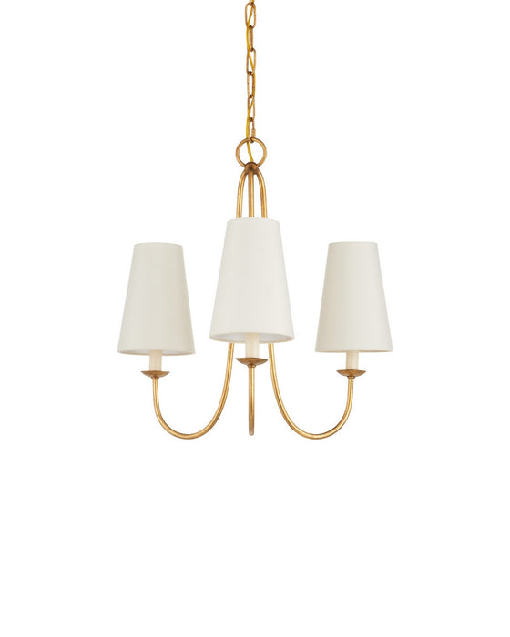 Currey and Company - 9000-1483 - Three Light Chandelier - Brayden - Antique Gold Leaf