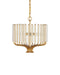 Currey and Company - 9000-1484 - Three Light Chandelier - Faraday - Brushed Brass / Clear