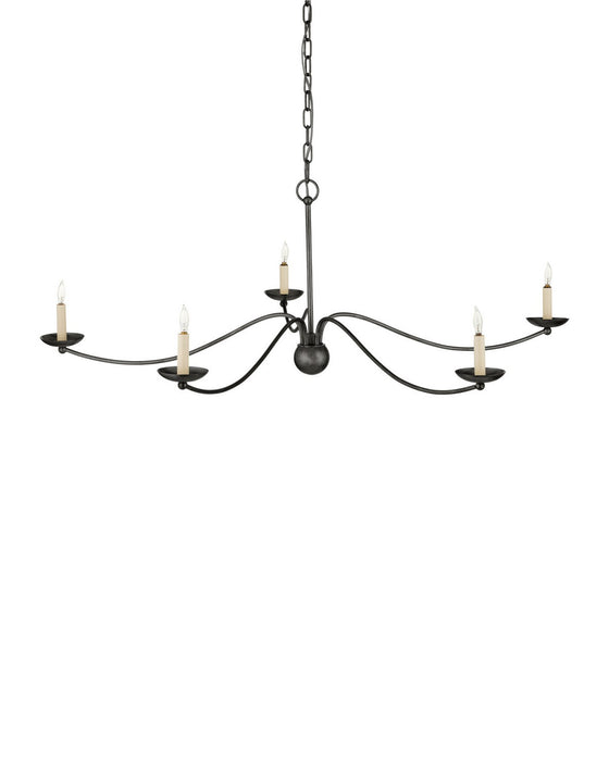 Currey and Company - 9000-1485 - Five Light Chandelier - Franz - Black