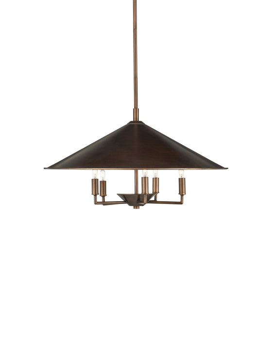Currey and Company - 9000-1489 - Five Light Chandelier - Barnaba - Brushed Brown / Off-White