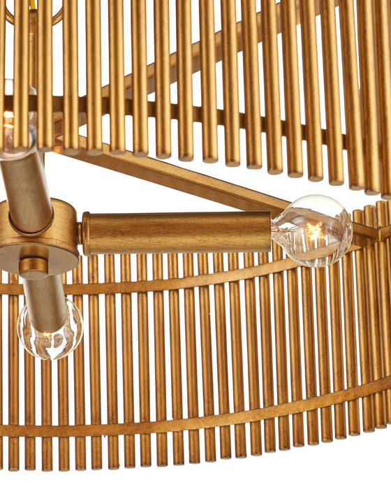 Currey and Company - 9000-1490 - Four Light Chandelier - Lavenham - Brushed Brass