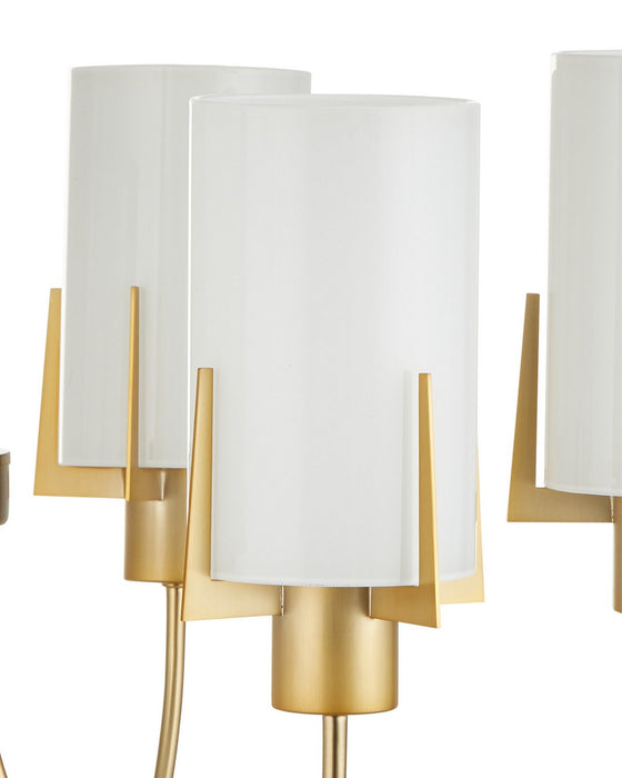 Currey and Company - 9000-1491 - Six Light Chandelier - Macklin - Brass / White