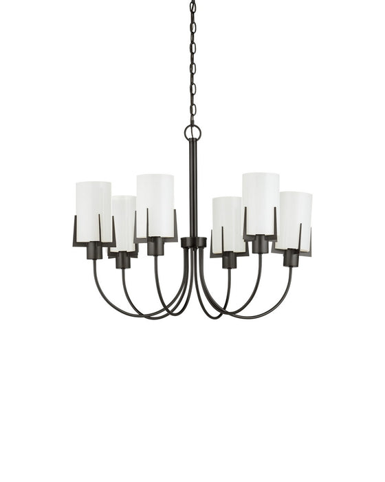 Currey and Company - 9000-1492 - Six Light Chandelier - Macklin - Oil Rubbed Bronze / White